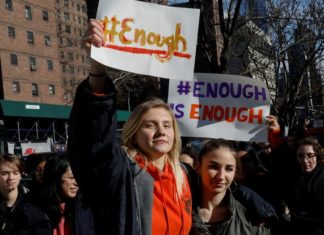US students stage school walkouts to protest gun violence