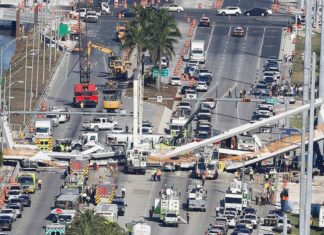 Miami foot bridge collapse leaves at least six people dead