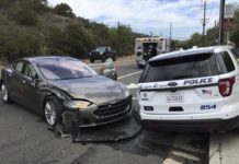Tesla that crashed into police car was in ‘autopilot’ mode, California official says