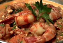 Shrimp Saganaki with Ouzo and Feta – Garides Saganak GreekFoodTv
