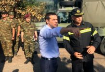 Greek PM Tsipras visits scene of wildfire disaster